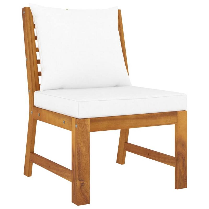9pc Outdoor Patio Modular Sofa Set w Table, Solid Acacia Wood, White