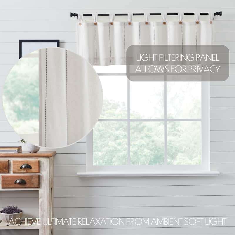 Stitched Burlap White Valance 16x72 - M