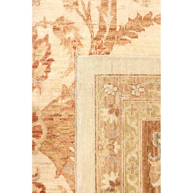 Pasargad Home Ferehan Hand-Knotted Beige Wool Area Rug