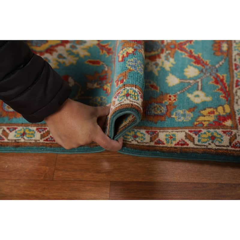 Turquoise Blue Kazak Oriental Foyer Rug Hand-Knotted Wool Carpet - 2'0" x 3'0"