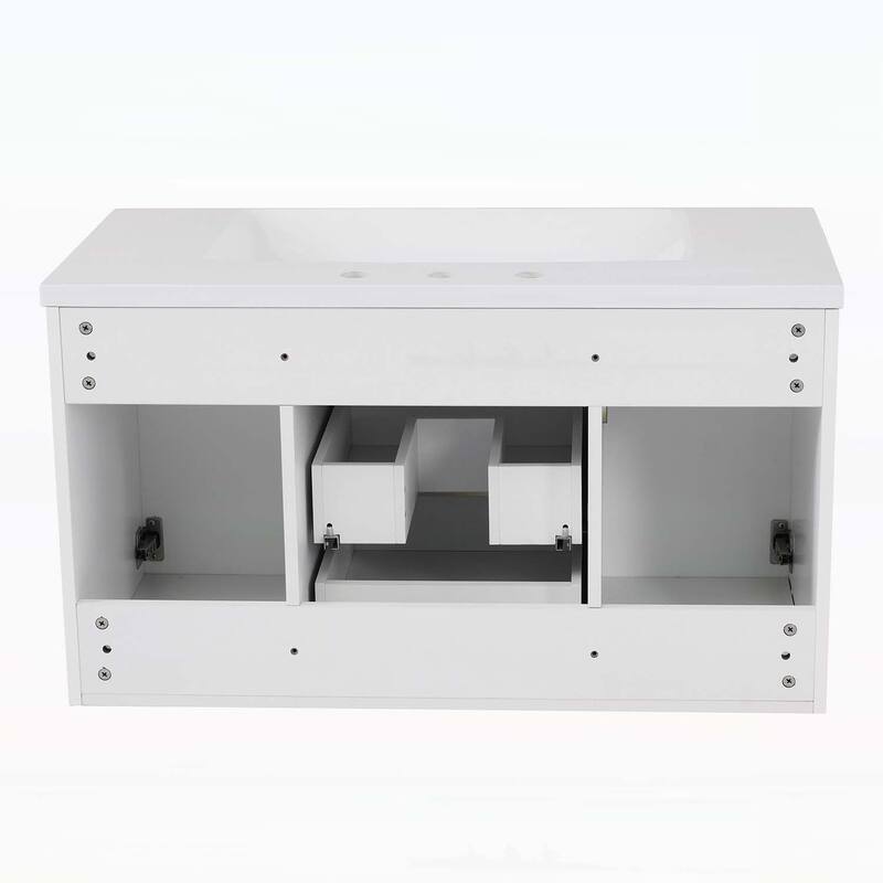 Wood Bathroom Cabinet with 2 Drawers,with Top Sink