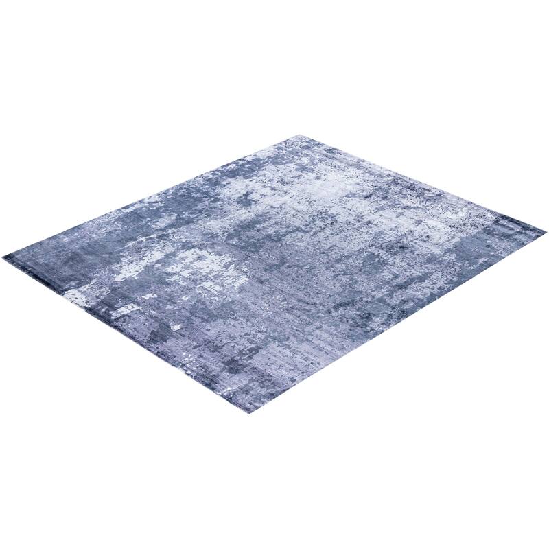 Modern One-of-a-Kind Hand-Knotted Area Rug, Light Blue - 8' 2" x 9' 10"