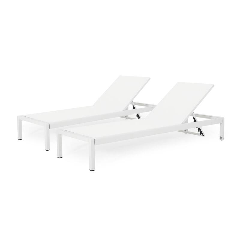 Outdoor Wheeled Aluminum Frame Mesh Recliner