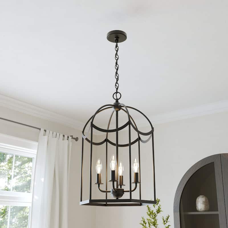 Acroma Dimmable Geometric Lantern Drum Chandeliers