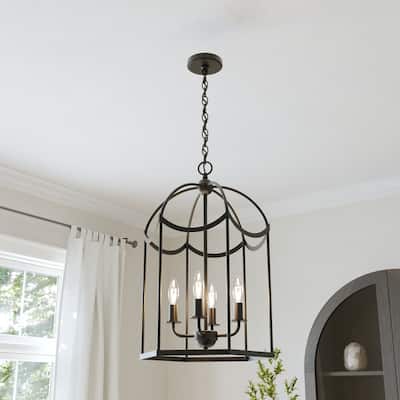 Acroma Dimmable Geometric Lantern Drum Chandeliers