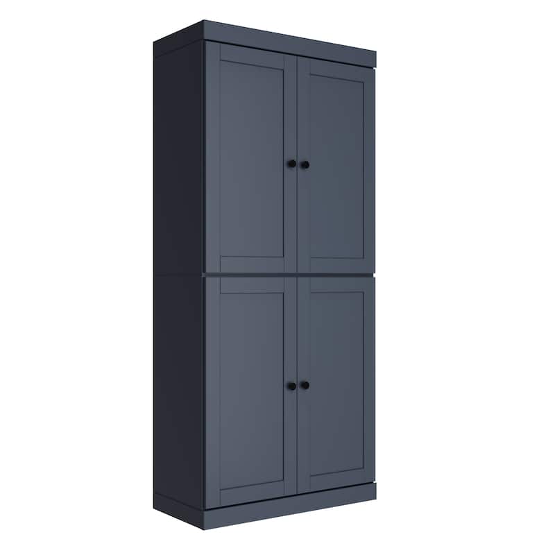 Palace Imports 100% Solid Wood 32" Pantry Cabinet with Shaker Doors, 2-Drawers and Adjustable Shelves