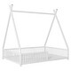 preview thumbnail 36 of 35, Size House Platform Bed with Triangle Structure and Guardrail