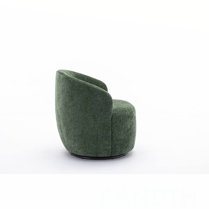 Chenille Swivel Barrel Chair