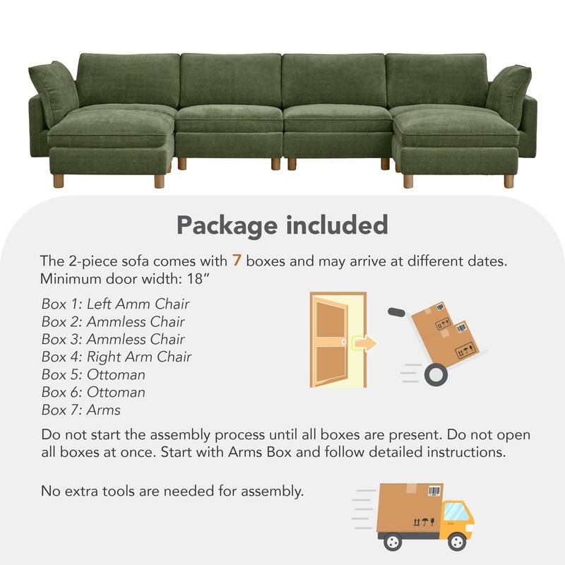 Spruce & Spring Modular Cloud Couch Sofa with Wood Legs for Living Room