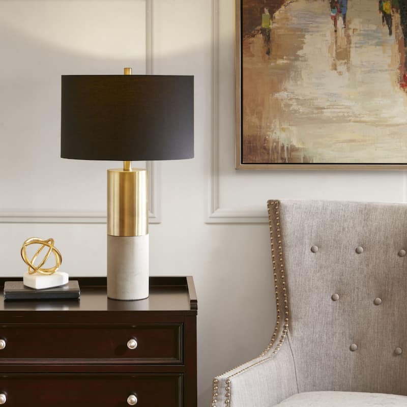 28" Modern Concrete Living Room Table Lamp