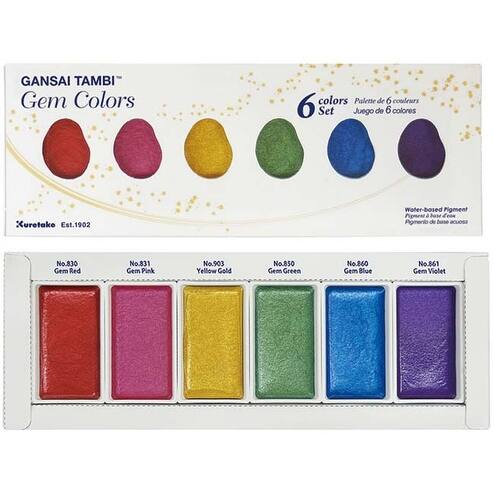 Shop Gem Colors Kuretake Gansai Tambi 6 Color Set Overstock 20496265