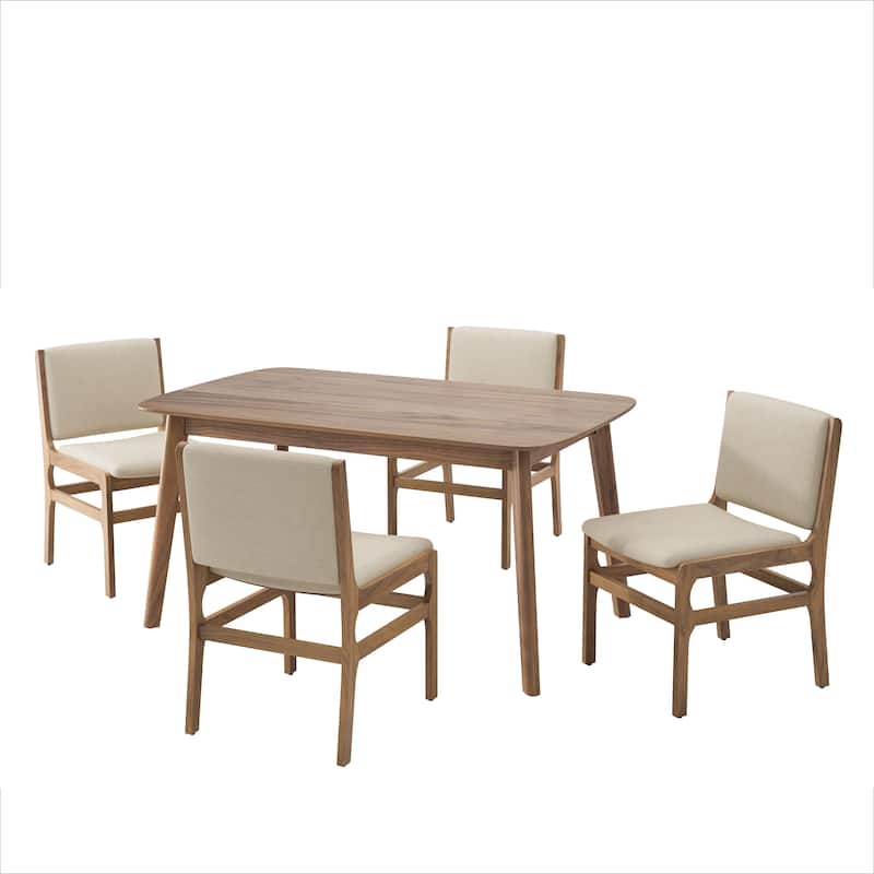 Nyala Upholstered Rubberwood 5 Piece Dining Set by Christopher Knight Home