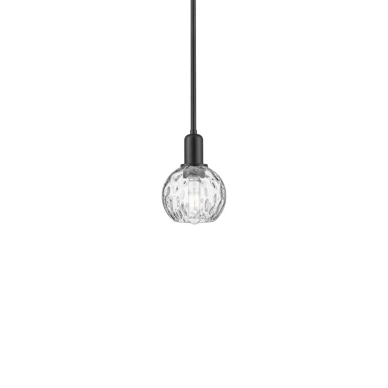 Innovations Lighting 716-1S-9-6 Athens Water Glass Pendant Athens - Matte Black / Clear Water Glass