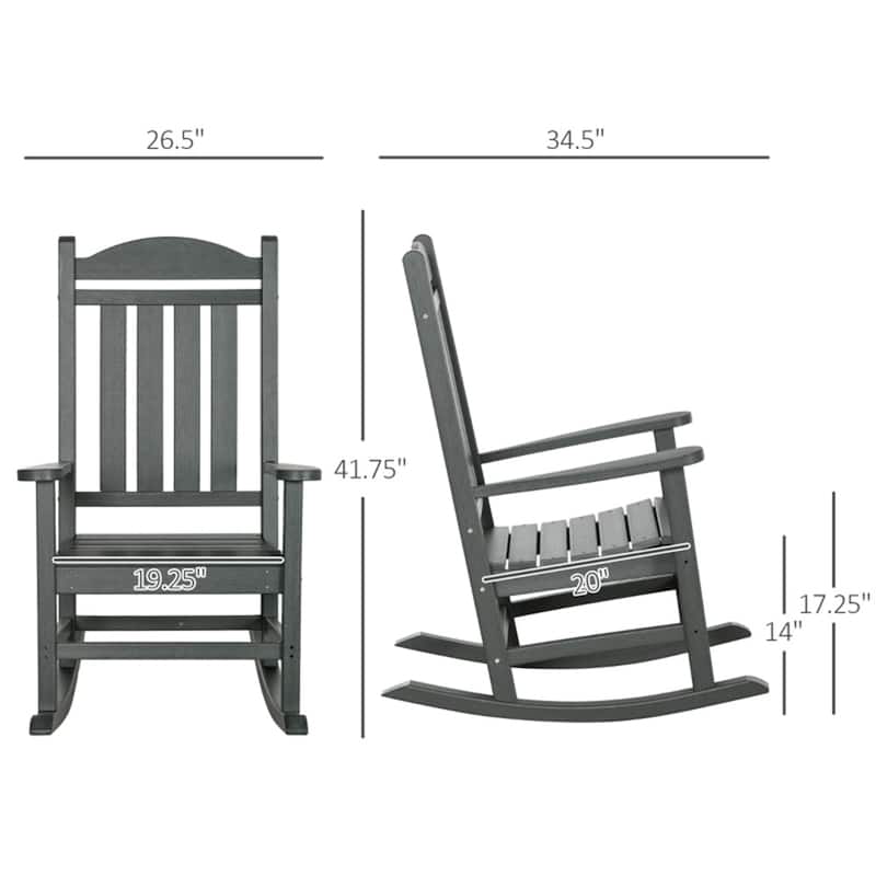 Outdoor Rocking Chair HDPE Weather Resistant Patio Garden Chair