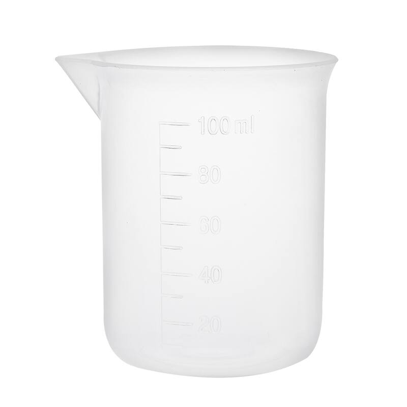 10pcs Measuring Cup Labs Clear PP Plastic Graduated Beakers 100ml - Transparent