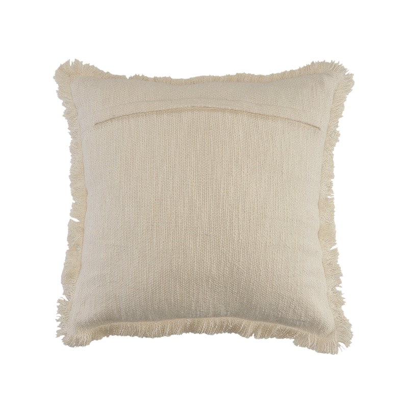 Sevita Solid Cotton Fringe Throw Pillow