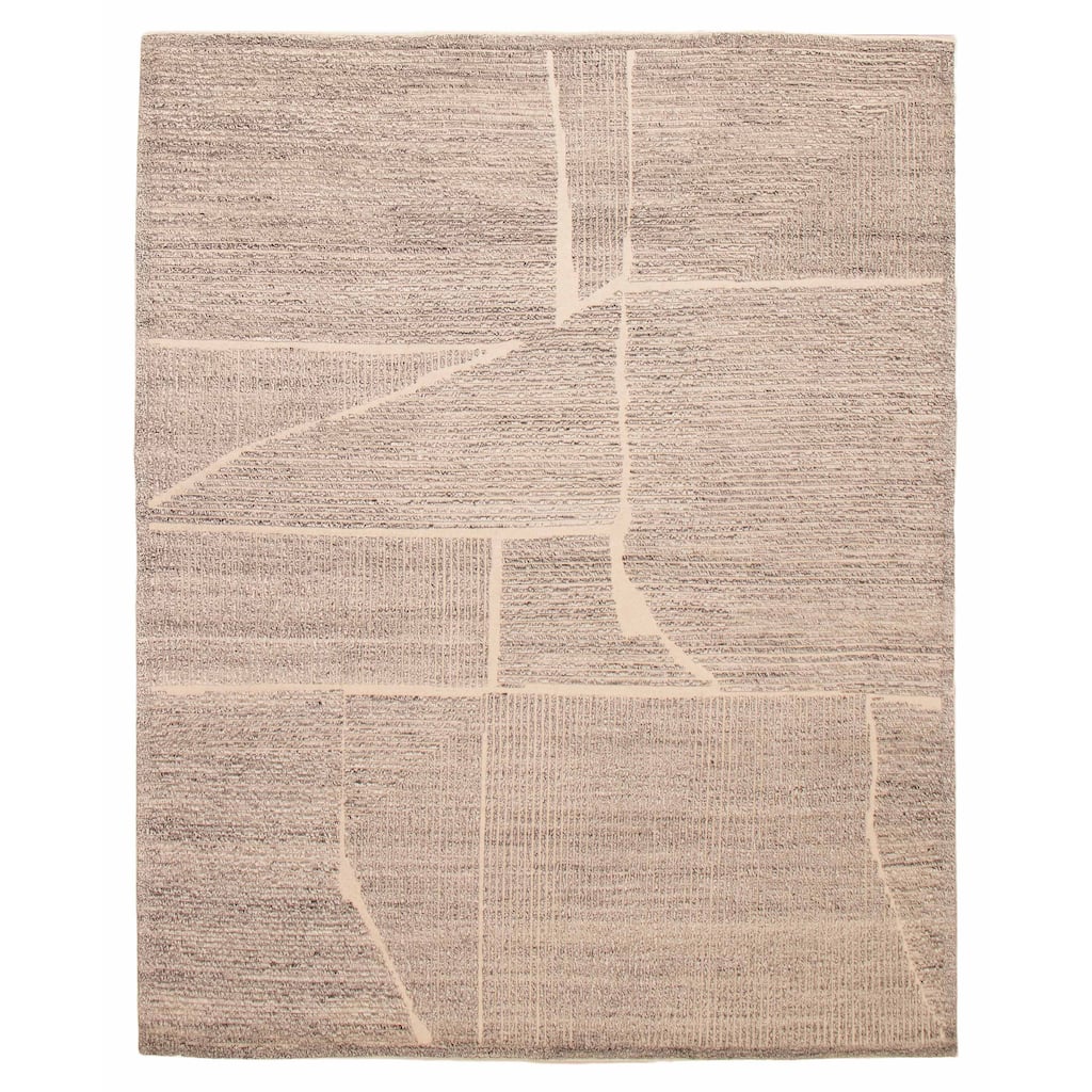 ECARPETGALLERY Hand-knotted Tangier Grey Wool Rug - 8'1 x 10'0