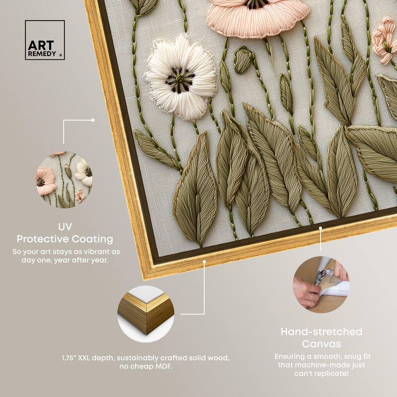 Stitched Serenity I Canvas by Art Remedy