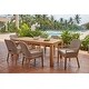 preview thumbnail 1 of 6, August Sunbrella Patio Dining Set with All Natural 88-inch Rectangular Dining Table 7-Piece Sets