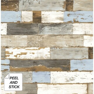NextWall Colorful Shiplap Peel and Stick Removable Wallpaper - 20.5 in. W x 18 ft. L