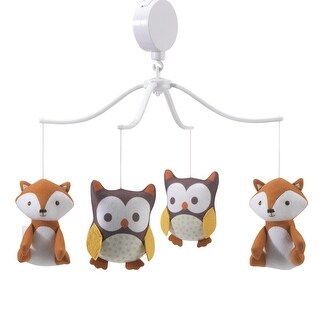 Bedtime Originals Friendly Forest Owl and Fox Musical Baby Crib Mobile