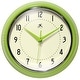preview thumbnail 171 of 195, Infinity Instruments Round Retro Kitchen Wall Clock by Infinity Instruments 9.5 Inch - Apple Green