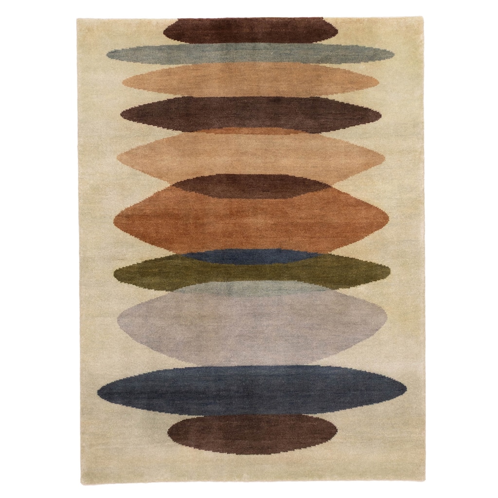 ECARPETGALLERY Hand-knotted Peshawar Ziegler Light Green Wool Rug - 5'2 x 6'10