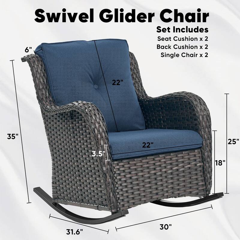 Patio Rocking Chair Outdoor Rocking Chairs Set of 2