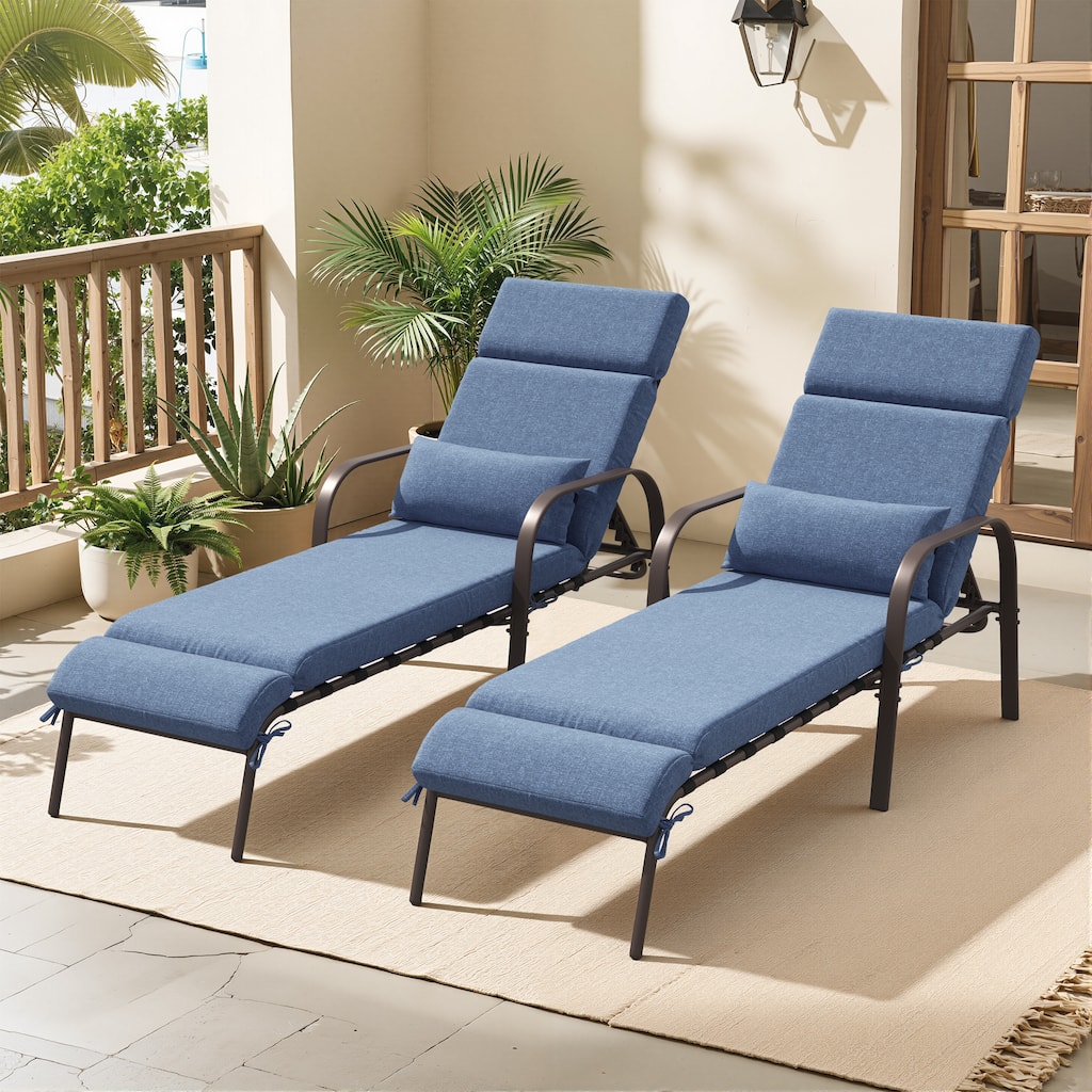 Patio Adjustable Chaise Lounge Chair with Cushion and Pillow for Outdoor & Indoor