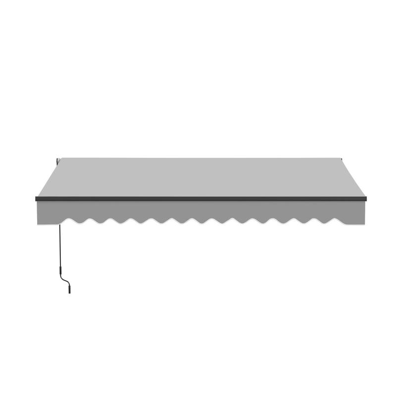 ALEKO Caribbean Manual Retractable Patio Awning - Black Frame - Silver Gray - 10 x 8 Feet