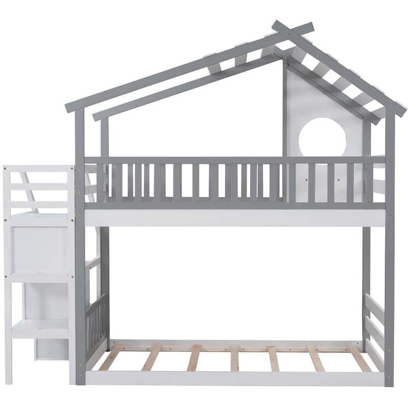 Merax Stairway Twin-Over-Twin Bunk Bed