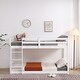preview thumbnail 2 of 9, Wooden Bunk Bed with Straight Ladder,White