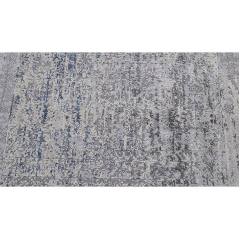 Vintage Distressed Mandala Grey Blue Rug