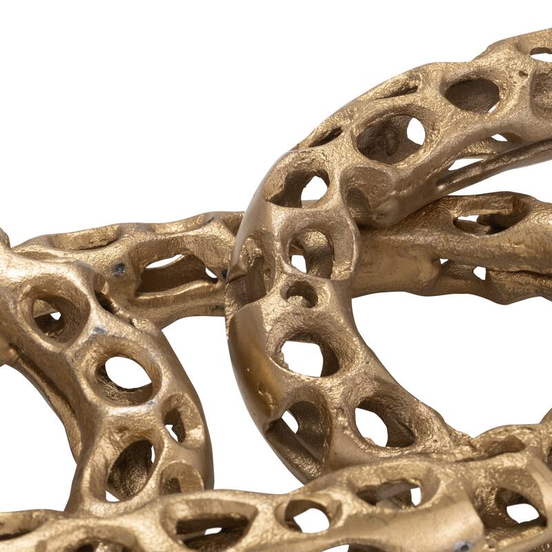 Sagebrook Home 31" Mahin Aluminum Link Chain in Gold Finish, 3"H - 31" x 8" x 3"