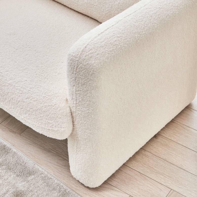 34"Lamb Fleece Fabric Sofa Chair