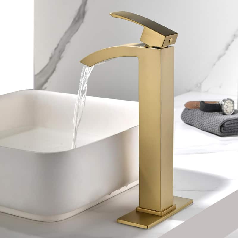 Single Handle Single Hole Bathroom Vessel Sink Faucet with Pop-up Drain Assembly