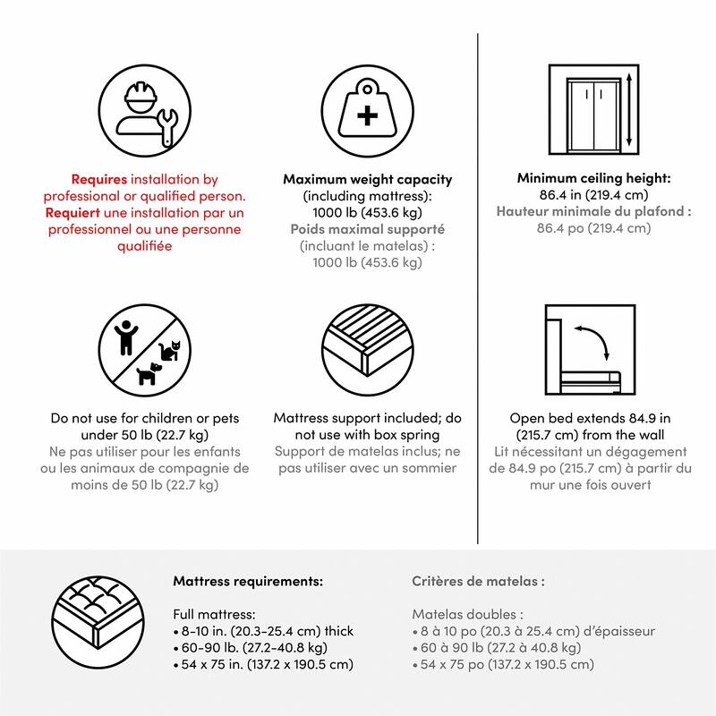 Queen Murphy Bed with Sofa and Shelving Unit (96W)