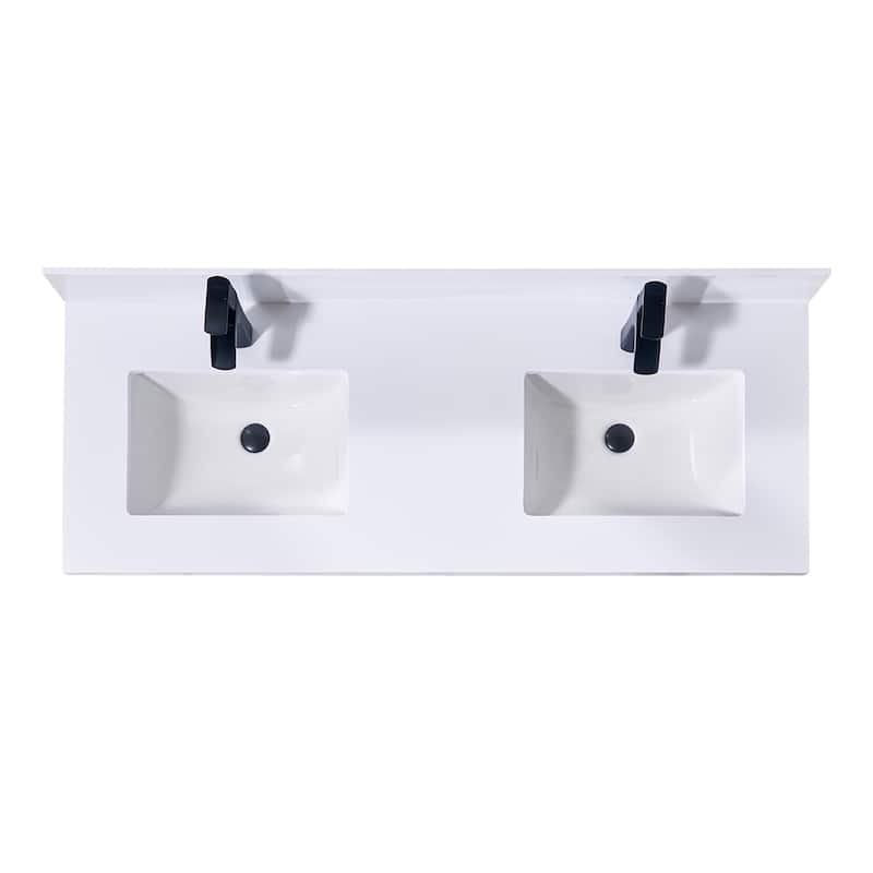 Altair Caorle Bathroom Vanity Countertop in Snow White Finish Without Cabinet