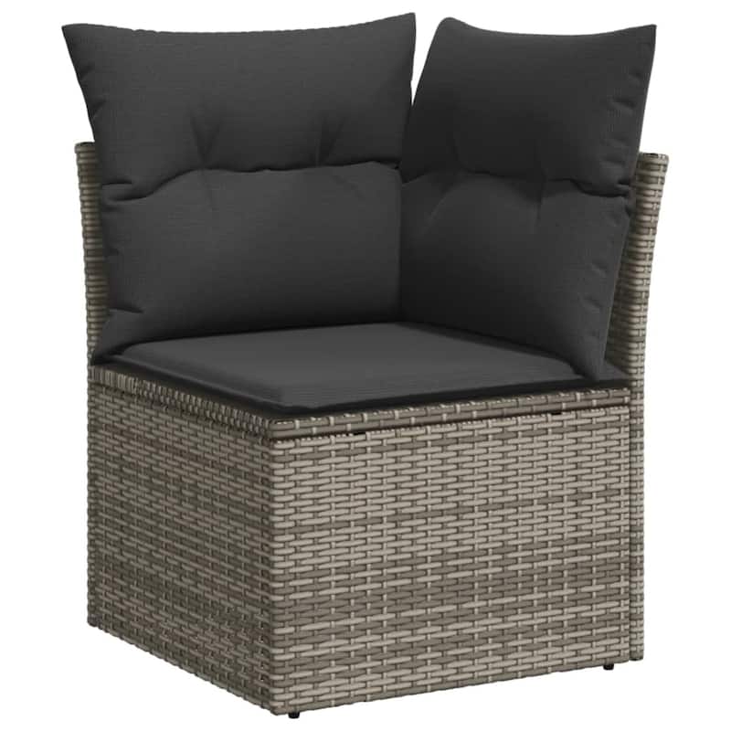 vidaXL Patio Sofa Set with Cushions Outdoor Conversation Furniture Poly Rattan