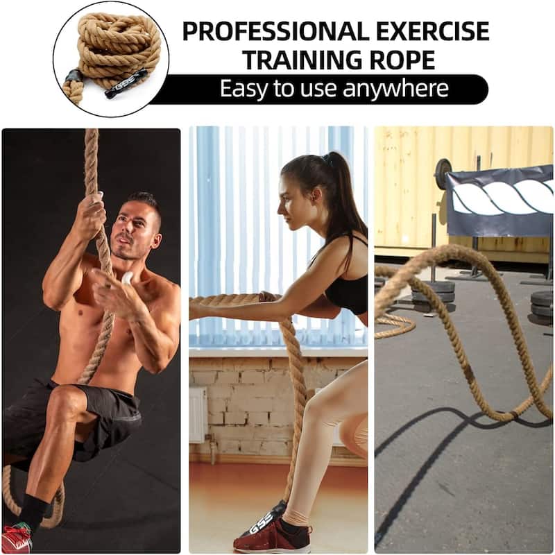 GSE™ 1.5" Gym Climbing Rope, Workout Rope for Indoor/Outdoor and Home Workouts. Great for Climbing Exercises, Strength Training