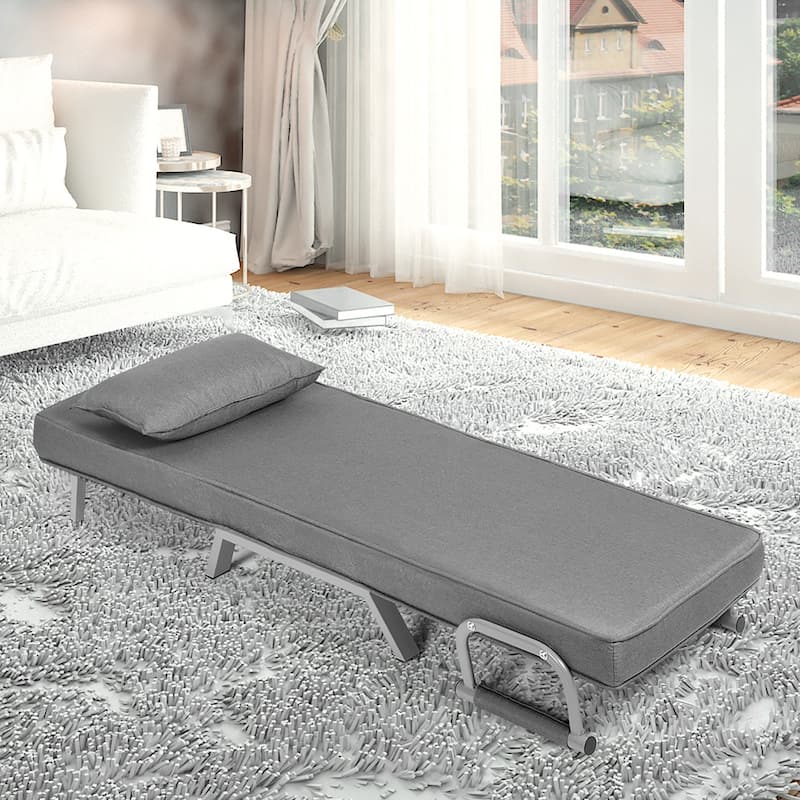 5-Position Adjustable Folding Sofa Chair Firm Full Padded Lounger Recline