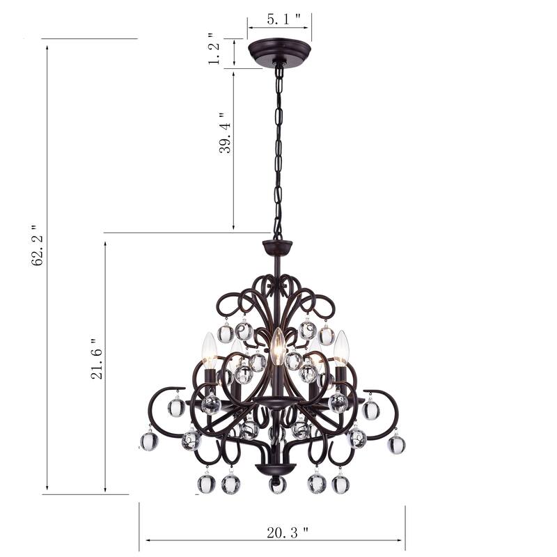 Cepheus 5-Light Candle-Style Chandelier