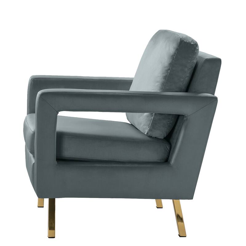 Valentina Comfy Accent Armchair with Golden Metal Legs and Removable Cushions by HULALA HOME