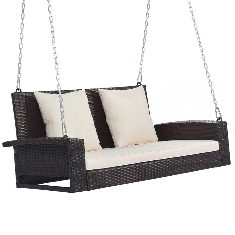 2-Person Wicker Hanging Porch Swing