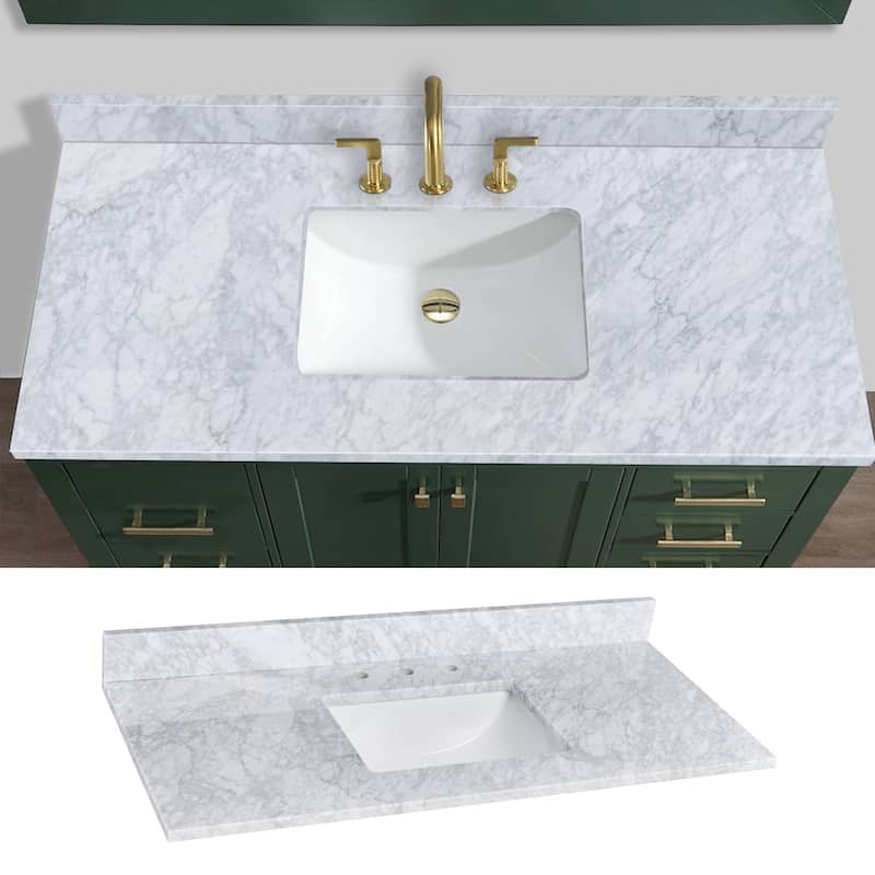 Glacielle 48 inch Natural Marble Bathroom Vanity Top
