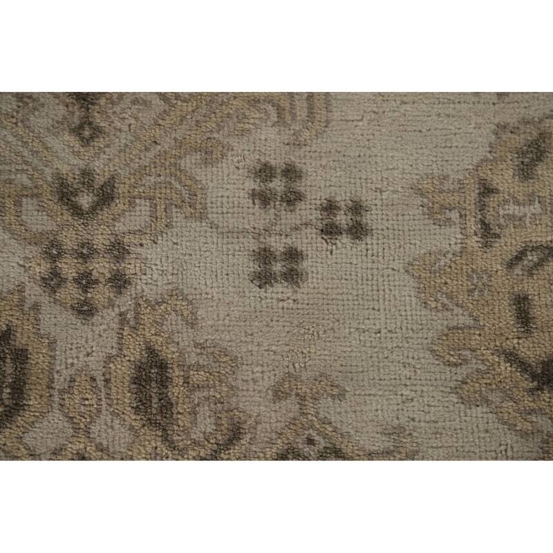 Transitional Oushak Area Rug Hand-Knotted Oriental Wool Carpet - 9'0"x 11'11"