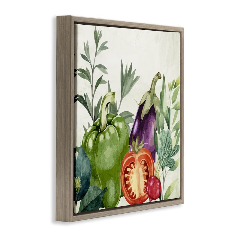 Stupell Organic Garden Vegetables Framed Floater Canvas Wall Art Design By Kim Allen