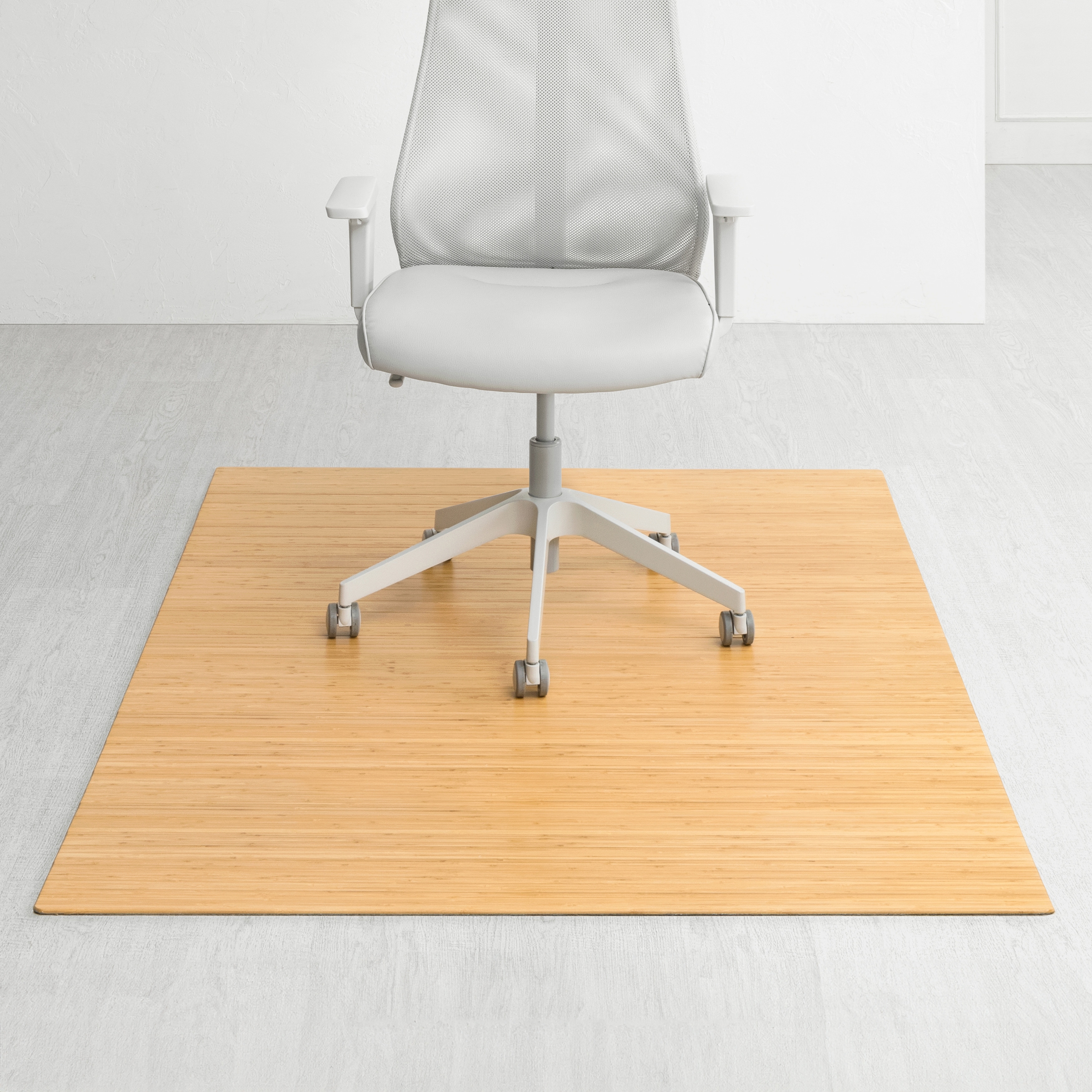 Jani Eco Bamboo Standard Rectangular Natural Chair Mat - (72 x 48), Eco-Friendly Chair Mat