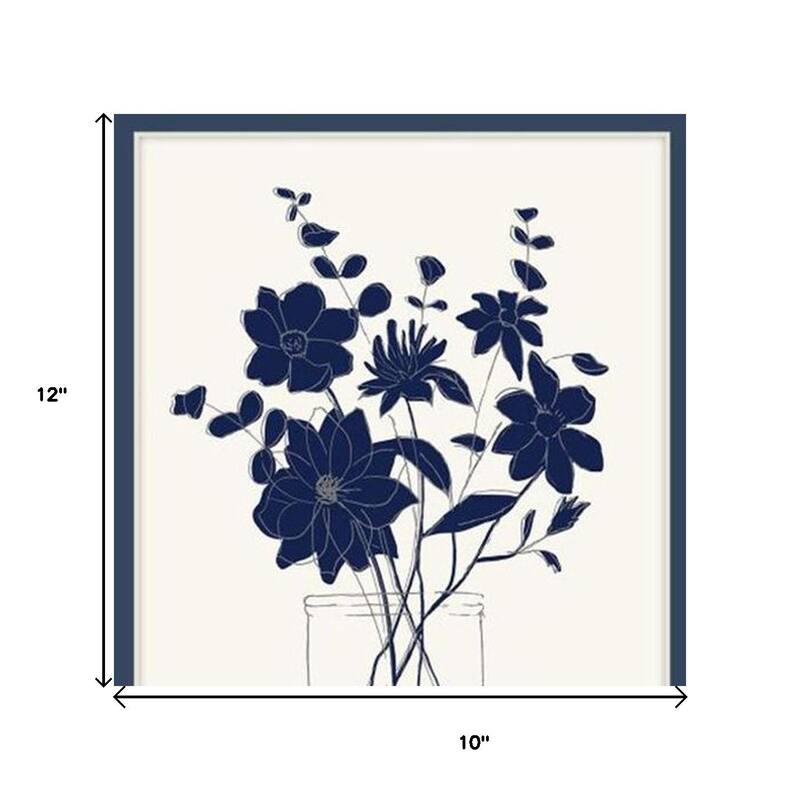 HomeRoots Set Of Two Indigo Sketch Brown Framed Wall Art