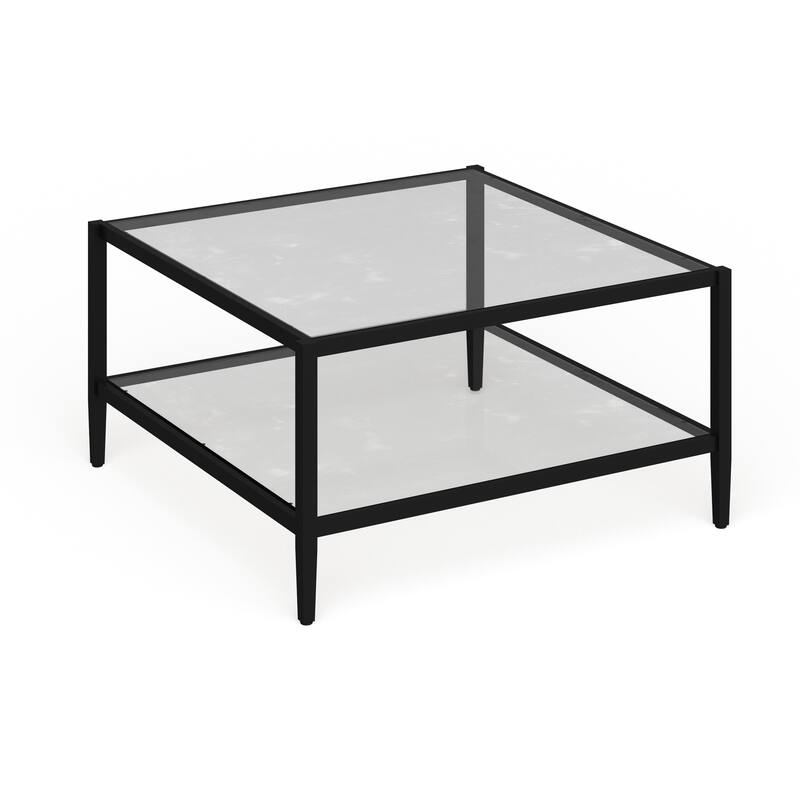 Hera Square Coffee Table with Mirror Bottom Shelf